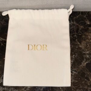 Dior Cream Small Dust bag with Gold Logo
